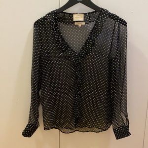 Sézane silk polka dot blouse